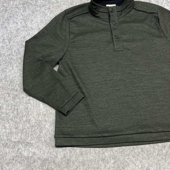 Carbon2cobalt Sweatshirt Mens XL Green Stretch Knit Henley Pullover Shirt Casual - Picture 8 of 16